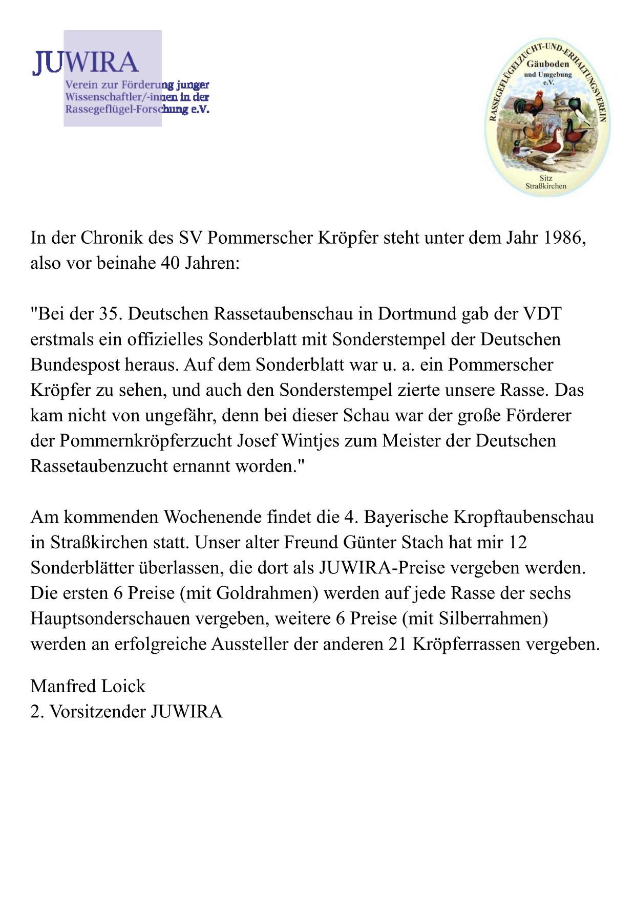 12 JUWIRA-Preise – wer sind die Glücklichen? Samstag zur Eröffnung wird´s spannend